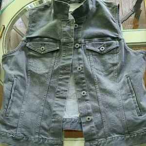 Gray Denim Vest